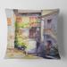 Designart 'Rustic and Idyllic Italian VIllage' Country Printed Throw Pillow