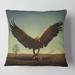 Designart 'Roc Bird' Farmhouse Printed Throw Pillow