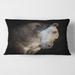 Designart 'Portrait Of A White Horse' Farmhouse Printed Throw Pillow