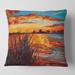 Designart 'Sunset Evening Glow At The Lake I' Nautical & Coastal Printed Throw Pillow