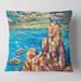 Designart 'Cliffs By The Blue Ocean I' Nautical & Coastal Printed Throw Pillow