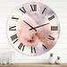 Designart 'Pastel Abstract With Blue Pink Beige & Red Spots' Modern wall clock