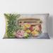 Designart 'Vintage Fruits V' Farmhouse Printed Throw Pillow