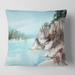 Designart 'Rocks By The Blue Lake' Lake House Printed Throw Pillow