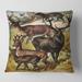 Designart 'Vintage Mammals I' Farmhouse Printed Throw Pillow