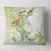 Designart 'Flowers and Birds In Rustic Scenery' Traditional Printed Throw Pillow