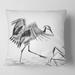 Designart 'Japanese Oriental Crane Bird' Traditional Printed Throw Pillow