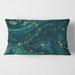 Designart 'Dark Blue Marble With Golden Glitter' Modern Printed Throw Pillow
