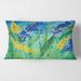 Designart 'Blue and Yellow Wild Flowers and Grass Gouache' Traditional Printed Throw Pillow