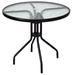 Costway 32''Outdoor Patio Round Table Tempered Glass Top