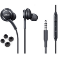 OEM InEar Earbuds Stereo Headphones for LG Optimus Vu II Plus Cable - Designed by AKG - with Microphone and Volume Buttons (Black)