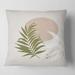 Designart 'Abstract Sun and Moon With Green Leaf II' Modern Printed Throw Pillow