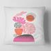 Designart 'Geometric Moon & Sun Shapes With Tropical Leaves' Modern Printed Throw Pillow