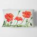 Designart 'Vintage Red Poppies III' Traditional Printed Throw Pillow