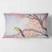 Designart 'Beautiful Blue Bird On Flowering Branch I' Traditional Printed Throw Pillow