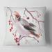 Designart 'Waxwing Bird On A Branch' Traditional Printed Throw Pillow