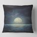 Designart 'Super Moon Over The Sea II' Nautical & Coastal Printed Throw Pillow