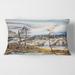 Designart 'Spring Landscape With The Cloudy Sky and The River' Lake House Printed Throw Pillow