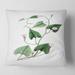 Designart 'Vintage Green Leaves Plants IX' Traditional Printed Throw Pillow