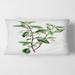 Designart 'Vintage Green Leaves Plants VII' Traditional Printed Throw Pillow