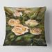Designart 'Four VIntage Pink Roses' Traditional Printed Throw Pillow