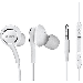 OEM InEar Earbuds Stereo Headphones for Samsung Galaxy Tab 4 10.1 3G Plus Cable - Designed by AKG - with Microphone and Volume Buttons (White)