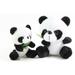 Set of 2~ Panda Cubs Eating Bamboo Stuffed Plush Wall Window Hanging Animal Toy Birthday Gift