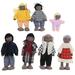 LYUMO Wooden Dollhouse People Toy Family Figures Miniature Doll Toys Wood Family Dress-up Characters