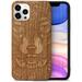 Case Yard Wooden Case Outside Soft TPU Silicone Slim Fit Shockproof Wood Protective Phone Cover for Girls Boys Men and Women Supports Wireless Charging Wolf Face Full Design case for iPhone-11-Pro