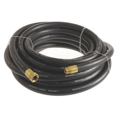 CONTINENTAL CWH100-100MF-G 1 in ID x 100 ft L Garden Hose, EPDM Tube, Black,
