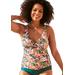 Plus Size Women's Keyhole Underwire Tankini Top by Swimsuits For All in Summer Tropic (Size 26)