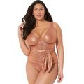 Plus Size Women's Tie Front Cup Sized Underwire One Piece Swimsuit by Swimsuits For All in Brown Sugar (Size 22 E/F)