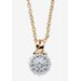 Women's Gold-Plated Diamond Accent Cluster Pendant with 18" Chain by PalmBeach Jewelry in Gold