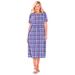 Plus Size Women's Short-Sleeve Seersucker Dress by Woman Within in Tulip Purple Lovely Plaid (Size 26 W)