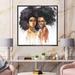 East Urban Home Portrait of Two African American Women - Painting on Canvas Canvas, Wood in White | 36 H x 36 W x 1 D in | Wayfair