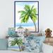 East Urban Home Palm Tree At The Beach Resort - Print on Canvas Metal in Blue/Green | 32 H x 16 W x 1 D in | Wayfair