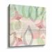 Dakota Fields Blush & Mint Dancing Flowers by Flora Kouta Gallery - Painting on Canvas in Blue/Orange | 10 H x 10 W x 1.5 D in | Wayfair