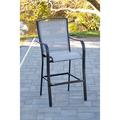 Wildon Home® Ambrous Counter-height Sling Dining Chair Metal in Black/Gray | 49.52 H x 24.8 W x 25.19 D in | Outdoor Dining | Wayfair