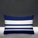 ULLI HOME Arundel Stripes Indoor/Outdoor Throw Pillow Polyester/Polyfill blend in Blue/Navy | 14 H x 18 W x 5.3 D in | Wayfair