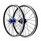 ZCXBHD 20 inch Front and Rear Wheel Mountain Bike Wheelset Quick Release Double-Walled Light-Alloy Rims Freewheel Rim V Brake/Disc Brake/Rim Brake 7/8/9/10/11/12 Speed (Color : Blue, Size : 20in)