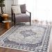 Rebe 9'2" x 12' Traditional Washable Updated Traditional Black/Cream/Ink Blue/Light Beige/Light Gray/Teal/Peach Washable Area Rug - Hauteloom