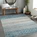 Pinamopoan 7'10" x 10' Washable Moroccan Black/Blue/Gray/Ink Blue/Light Beige/Light Gray/Teal/Peach Washable Area Rug - Hauteloom