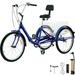 VEVOR Foldable Tricycle 26 Wheels 7-Speed Trike 3 Wheels Colorful Bike with Basket Portable and Foldable Bicycle for Adults Exercise Shopping Picnic Outdoor Activities