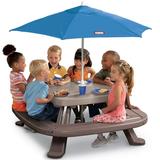Little Tikes Outdoor Fold N Store Kids Picnic Table Toy with Market Umbrella