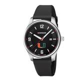 Women's Wenger by Swiss Army Black Miami Hurricanes City Active Silicone Bracelet Watch