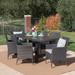 Moana Outdoor 7-piece Rectangle Light-Weight Concrete Wicker Dining Set with Cushions by Christopher Knight Home