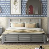 Bedroom Platform bed with horizontal strip hollow shape, King size