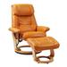 Copper Grove Mamoudzou Top-grain Leather Recliner and Ottoman