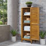 Maho Outdoor Golden Teak Single Door Storage Cabinet