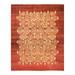 Overton Hand Knotted Wool Vintage Inspired Modern Contemporary Eclectic Red Area Rug - 8' 2" x 10' 1"